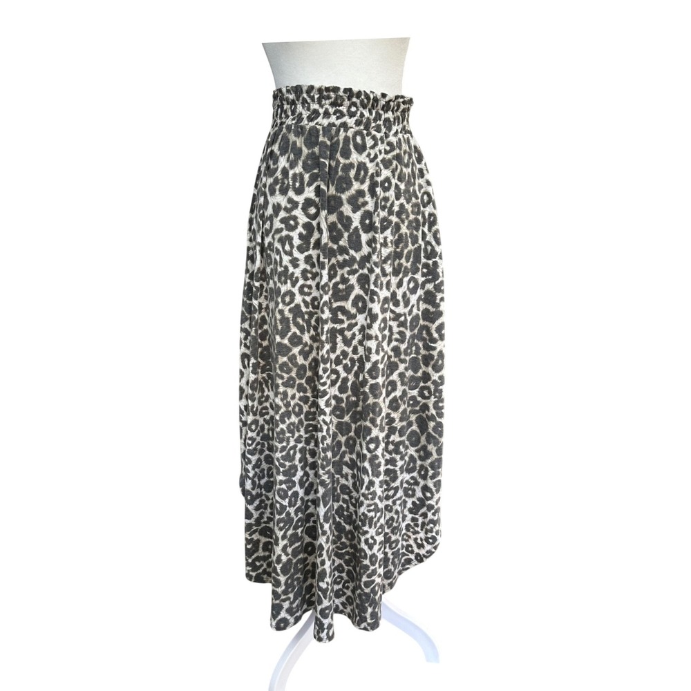 Sweet Lovely by Jen Leopard Print Maxi Skirt High Waist Flowy Soft Womens M
